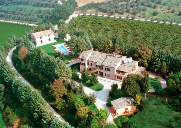 Italy Vacation - Az. Casolari Perugia  Agriturismo umbria .  arial view